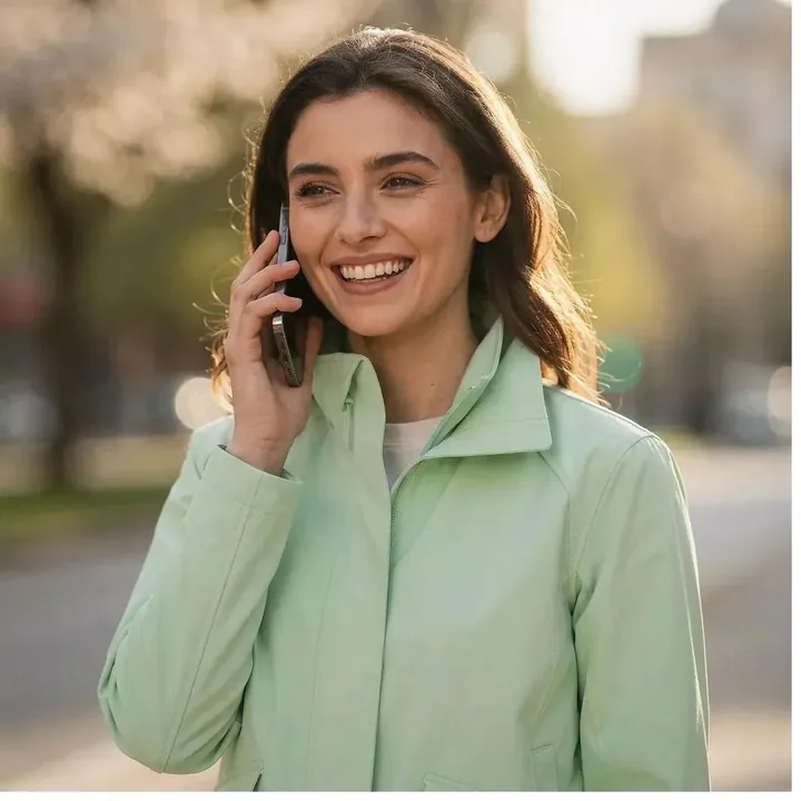 Operadora de atención al cliente sonriendo con auriculares — ATLAS, plataforma omnicanal con IA