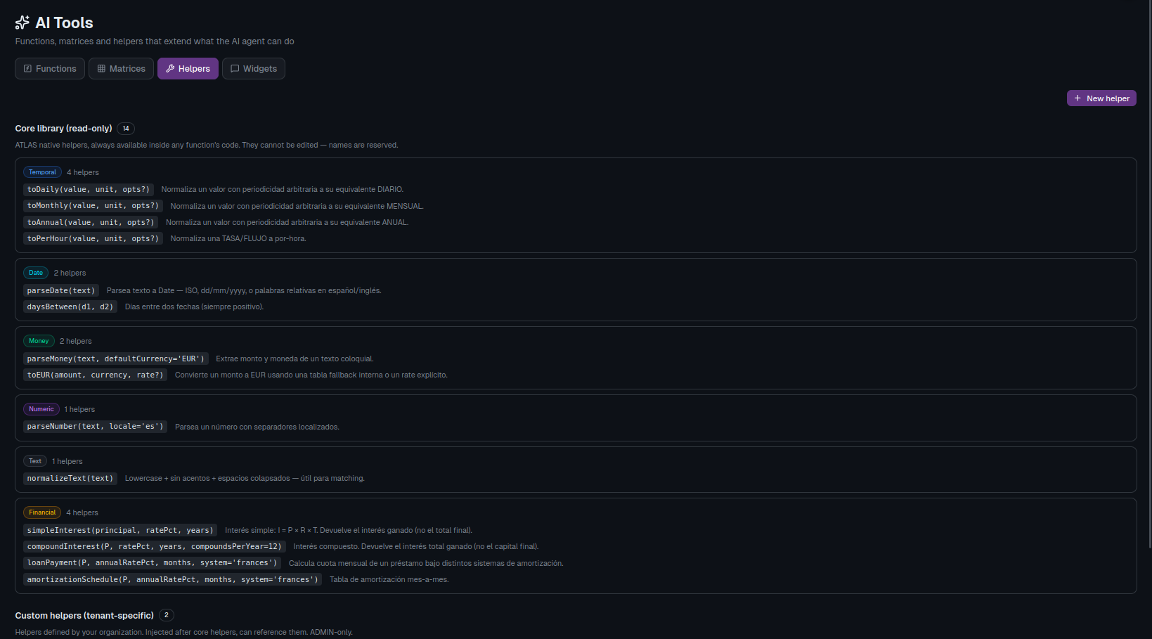 Library of helpers — dates, currencies, formats, validations
