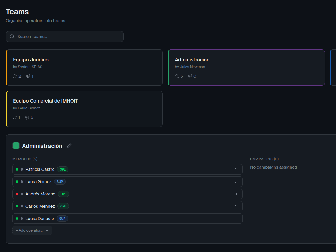 ATLAS teams panel: operator and supervisor organization